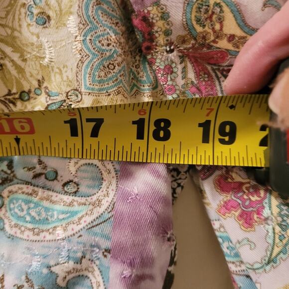 Christopher And Banks Womens  Patchwork Jacket Floral Paisley Eyelet Spring XL - Picture 5 of 11